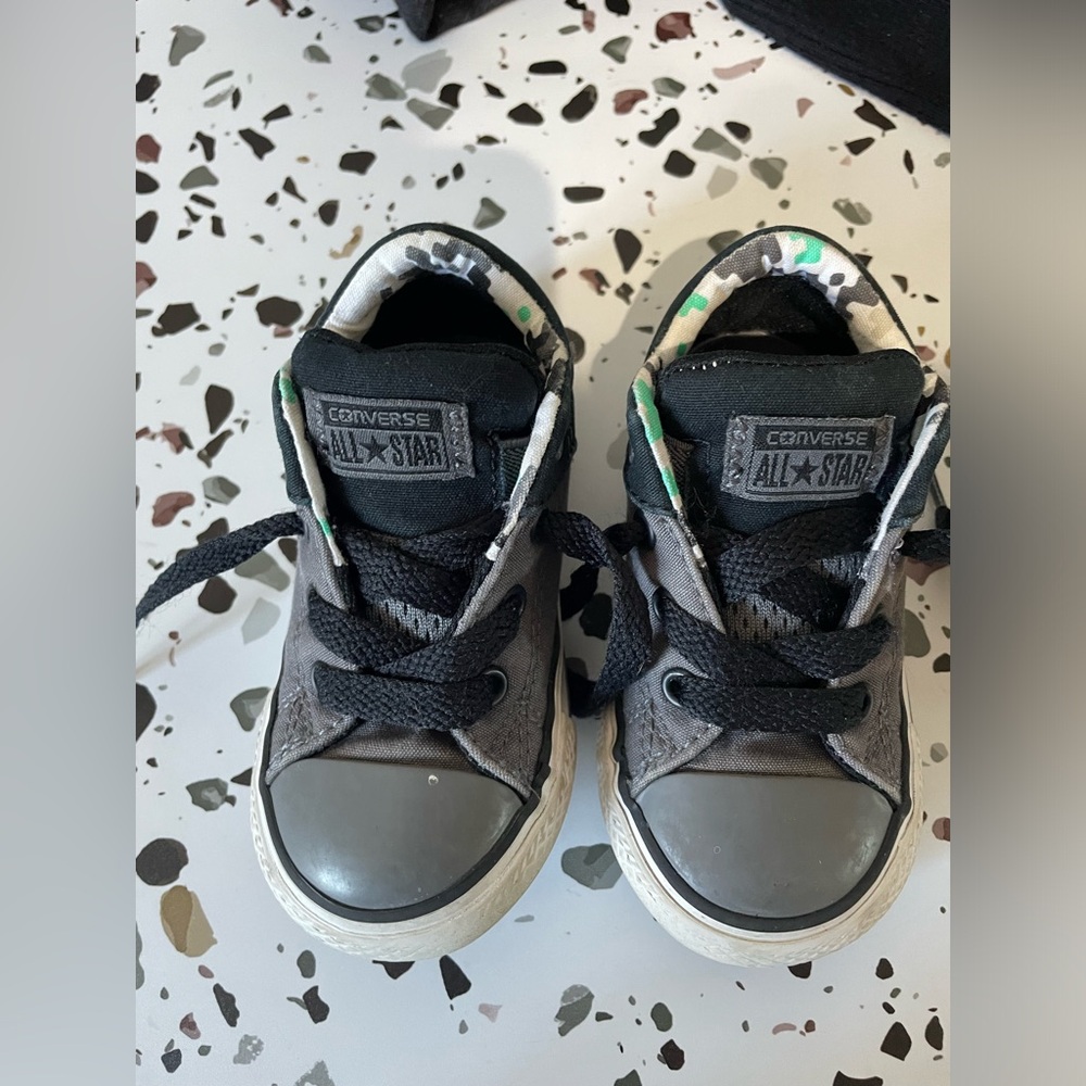 Converse Kids' Black and Green Sneakers